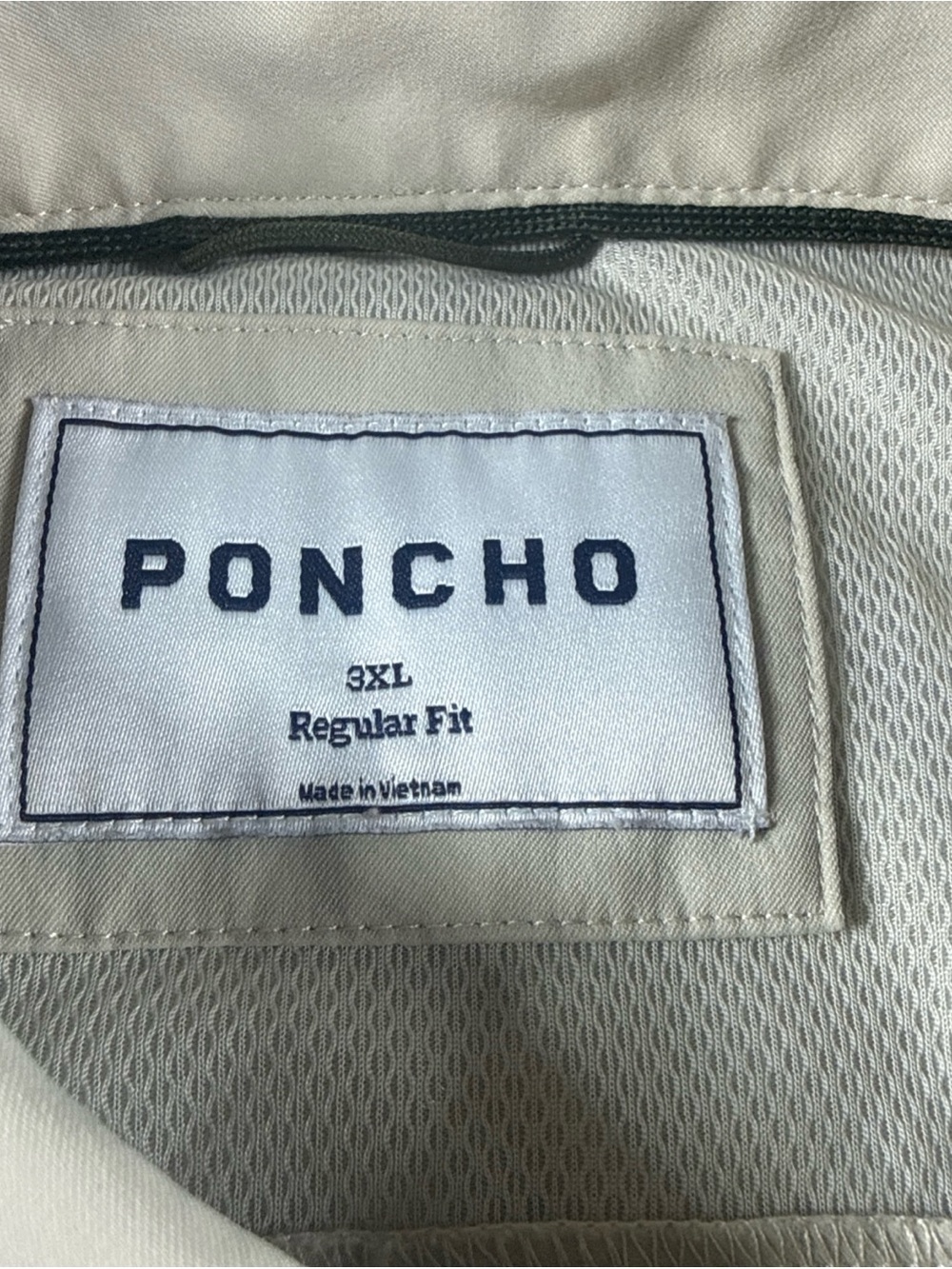 PONCHO Men’s Casual Button Down Shirt in Beige